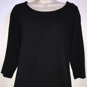 COLDWATER CREEK Black Cotton Knit Top Size Medium
